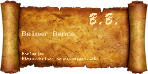 Beiner Bence névjegykártya